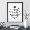 Happy Thanksgiving Poster, Autumn Colors Home Decor