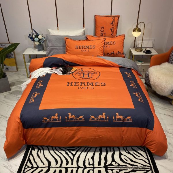 Hermes Paris Luxury Brand Type Bedding Sets Duvet Cover Bedroom Sets 092