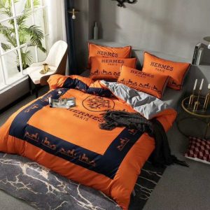 Hermes Paris Luxury Brand Type Bedding Sets Duvet Cover Bedroom Sets 096