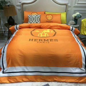 Hermes Paris Luxury Brand Type Bedding Sets Duvet Cover Bedroom Sets 100