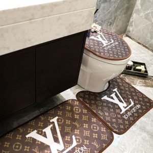 Louis Vuitton Luxury Dark And Light Brown Window Curtain 012