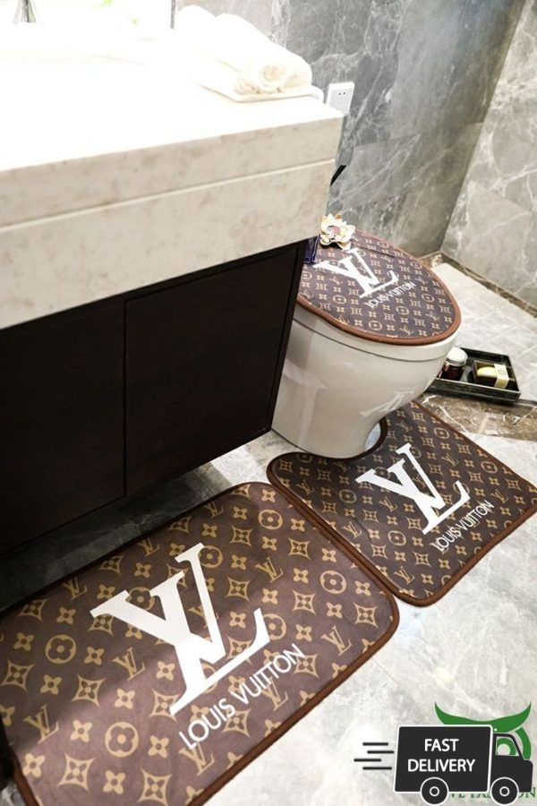 Louis Vuitton Luxury Dark And Light Brown Window Curtain 012