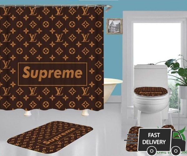 Louis Vuitton Supreme Luxury Brown Monogram Window Curtain 016