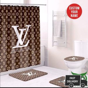 Luxury Louis Vuitton Brown Monogram Window Curtain 021