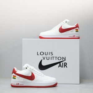 New Arrival LV Air Force AF008 White Red Tick