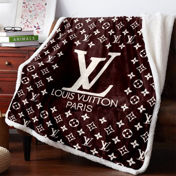 Brown Dark Louis Vuitton Blanket 012