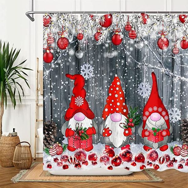 Christmas Gnomes Shower Curtain 006