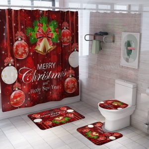 Christmas Shower Curtain Bell Christmas Ornaments 011