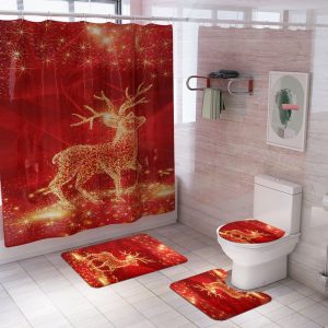 Christmas Shower Curtain Deer Shine 026