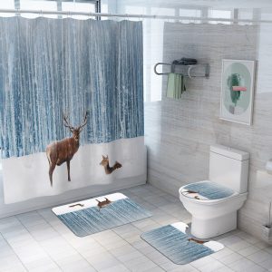 Christmas Shower Curtain Deer Son 028