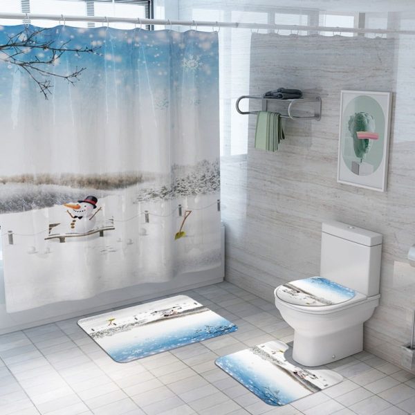 Christmas Shower Curtain Fun Snowman 032