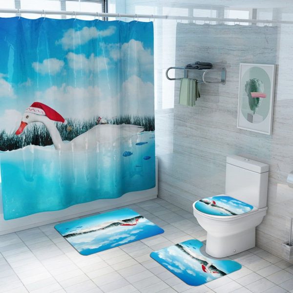 Christmas Shower Curtain Goose 034