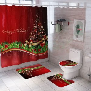 Christmas Shower Curtain Land Tree 038