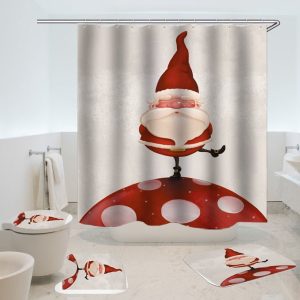 Christmas Shower Curtain Santa Cartoon 049