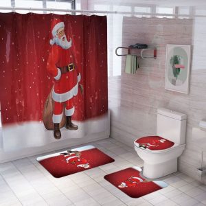 Christmas Shower Curtain Santa Claus Gifts 054