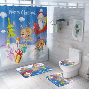 Christmas Shower Curtain Santa Fun 058