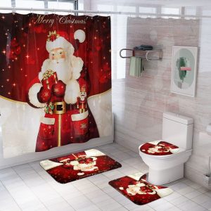 Christmas Shower Curtain Santa Gifts 059