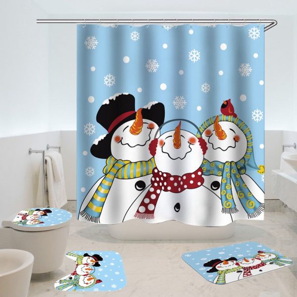 Christmas Shower Curtain Snowman Funny 070