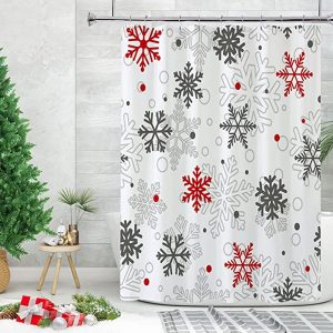 Cute Snowflake Shower Curtain 003