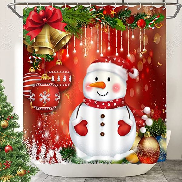 Cute Snowman Shower Curtain 004