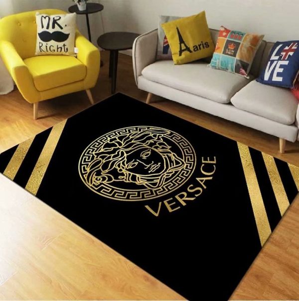 Gold logo Versace Living Room Carpet And Rug 023