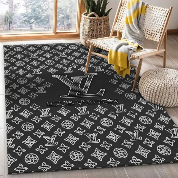 Louis Vuitton Black & White Living Room Carpet 016