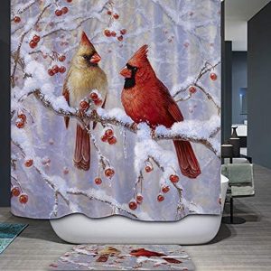 Red Cardinal Shower Curtain 086 1