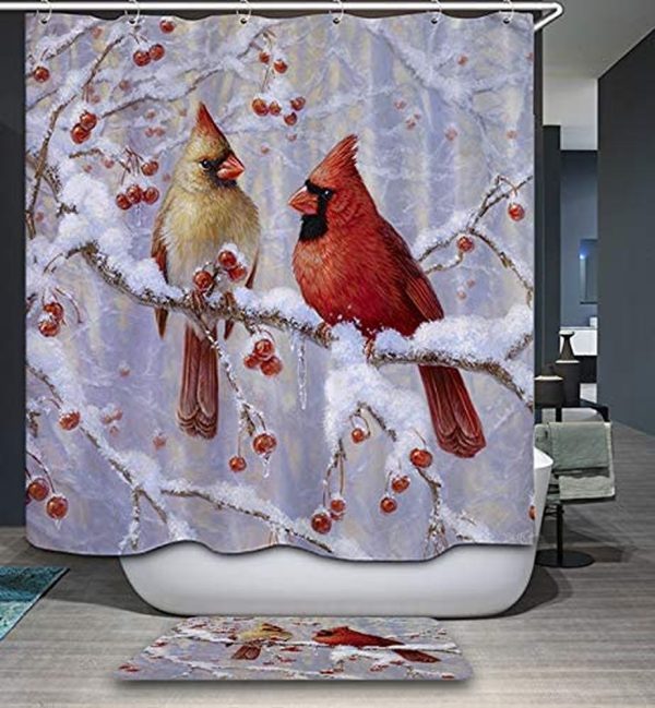 Red Cardinal Shower Curtain 086