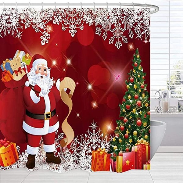 Red Holiday Shower Curtain 089