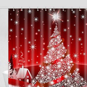 Santa Christmas Trees Shower Curtain 095 3