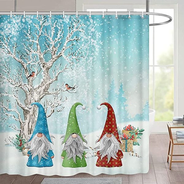 Snowy Forest Tree Shower Curtain 098