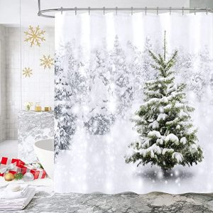 Winter Forest Snowfall Shower Curtain 102